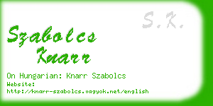 szabolcs knarr business card